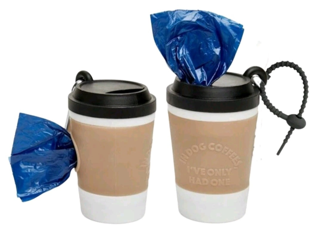 Coffee cup waste bag dispenser