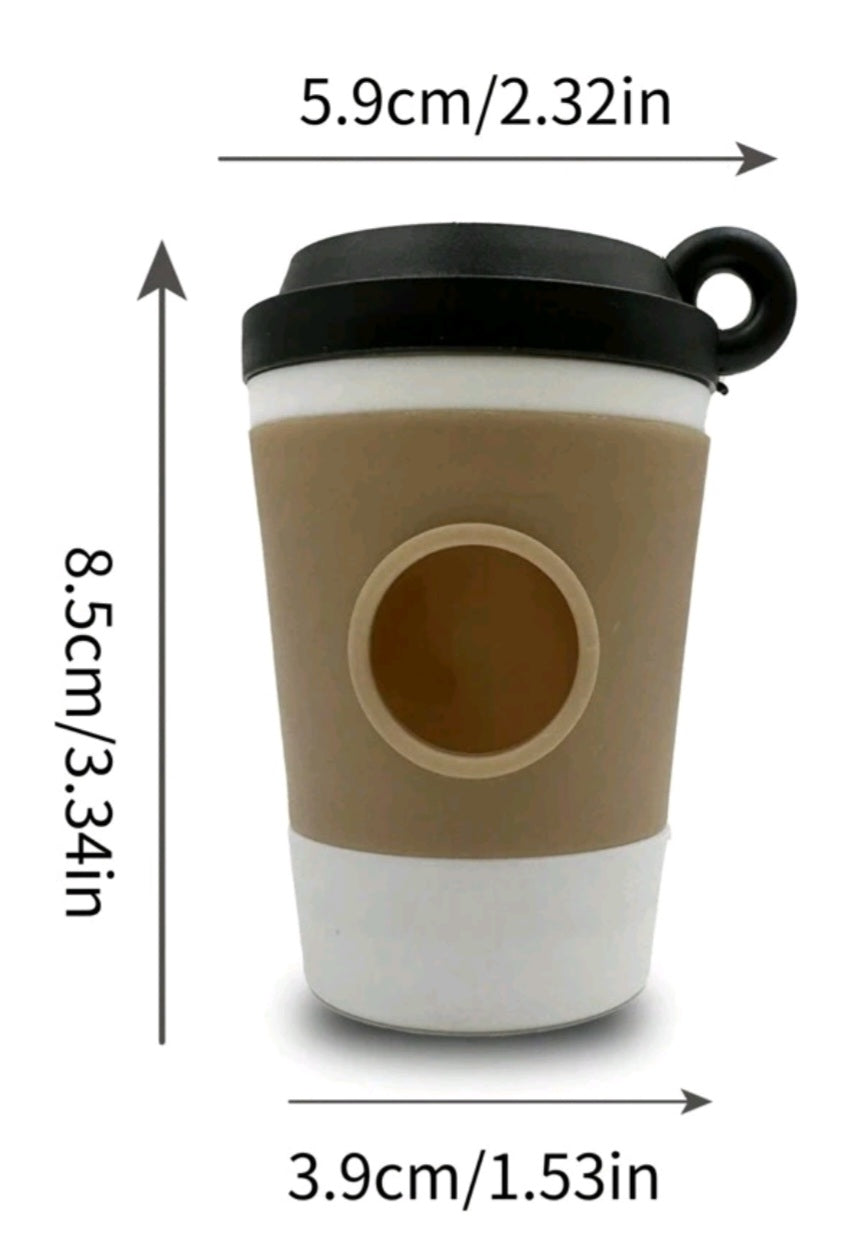 Coffee cup waste bag dispenser