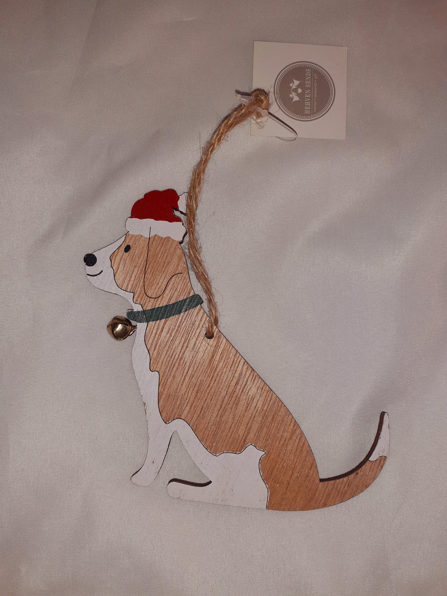 Wooden Christmas dog decoration