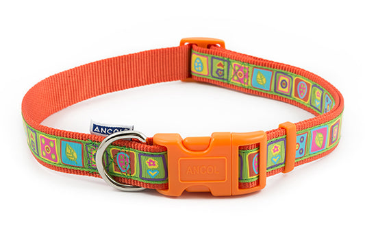 Ancol Adjustable Orange Squares Collar