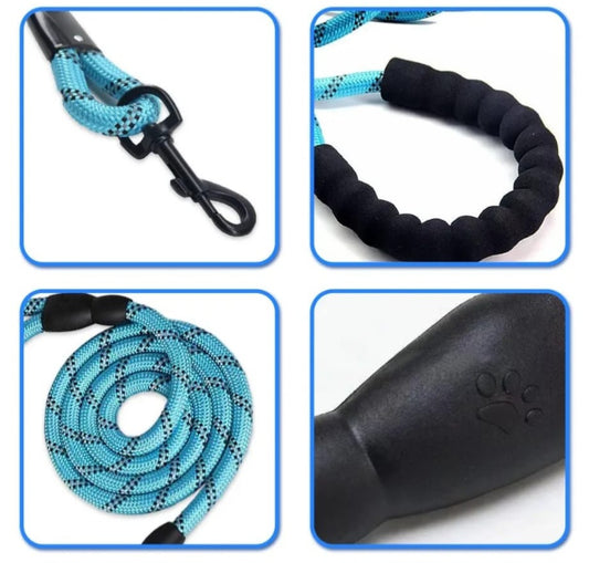 Nylon lead with non slip handle