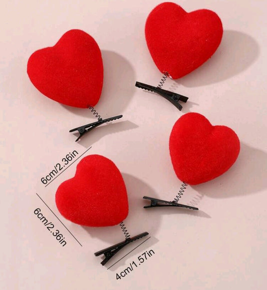 Heart shape hair clips