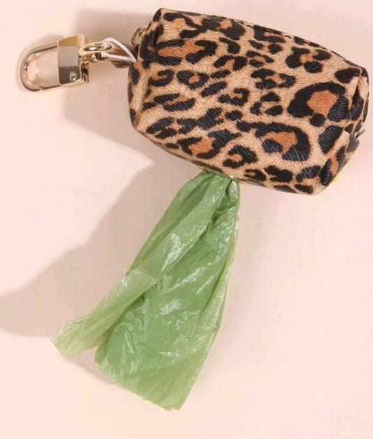 Leopard print waste dispenser bag