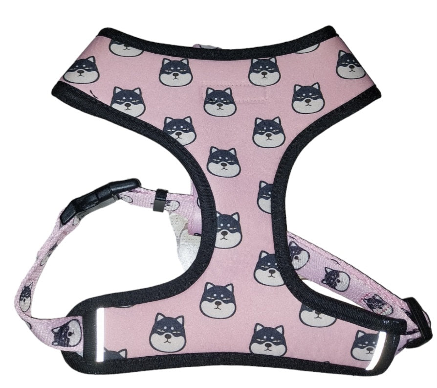 Pink Husky Print Harness