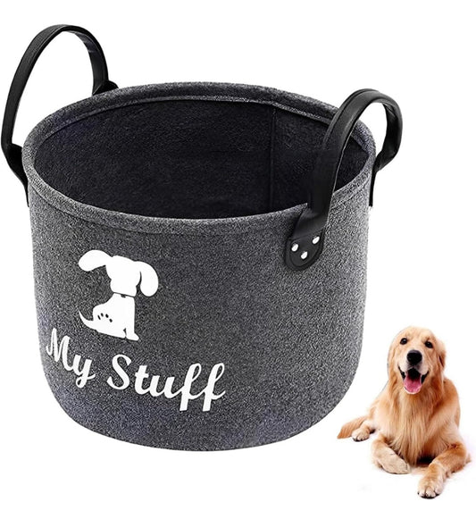 Grey storage basket