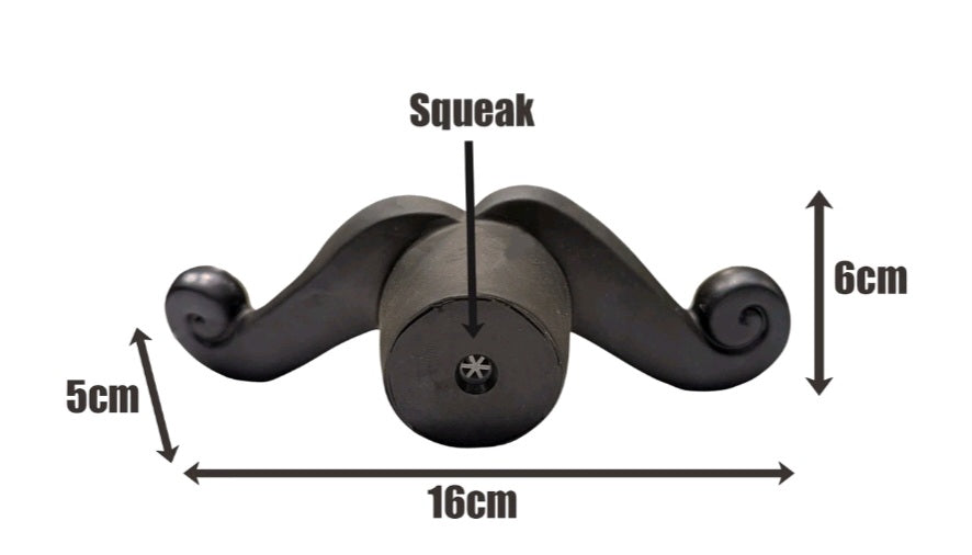 Funny moustache and tongue squeaker toy