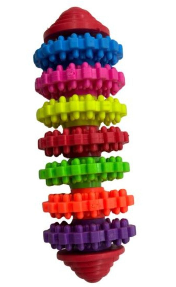 Colourful rotating dog chew