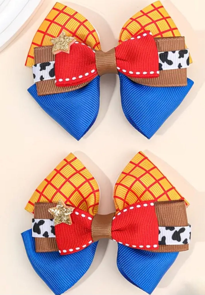 Cow print clip in bows