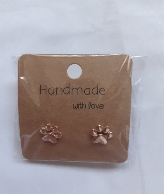 Gold Paw Print Earrings for cat/dog lovers