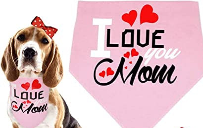 I love you mom tie Dog bandana