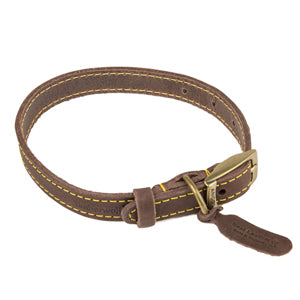 Ancol Timberwolf Leather Dog Collar