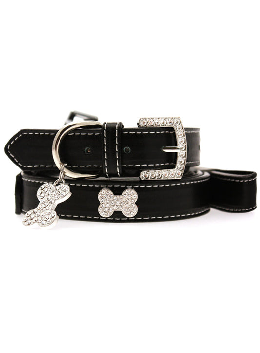 Bling leather dog collars