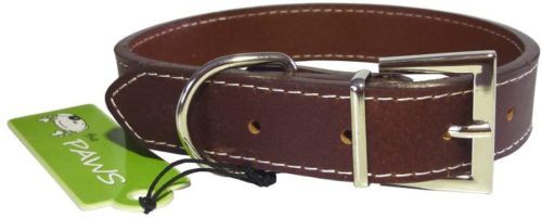 Dark brown leather Dog collar