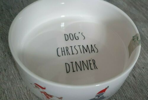 Christmas ceramic dog bowls